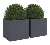 vidaXL Planters 2 pcs Anthracite 49x47x46 cm Steel