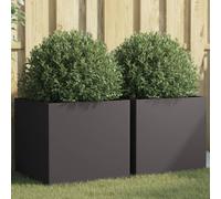 vidaXL Planters 2 pcs Black 49x47x46 cm Steel