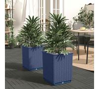 (dark grey, 2 pcs) vidaXL Planters Raised Garden Bed Flower Plant Pot Planter Pot Polypropylene