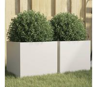 vidaXL Planters 2 pcs White 32x30x29 cm Steel