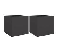 vidaXL Planters 2 pcs Black 42x40x39 cm Steel