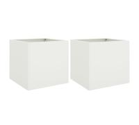 vidaXL Planters 2 pcs White 42x40x39 cm Steel