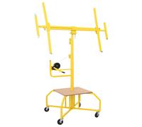 vidaXL Plasterboard Lifter Manual Yellow 300 x 107 x 330 cm Steel, Lifting Machine, Modern Panel Installation Tool, Steel Lifter for Durable Drywall, Height Adjustable Construction Aid