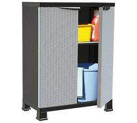 vidaXL Plastic Cabinet Rattan Design Home Organiser Storage Locker Cabinet