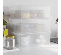 vidaXL Plastic Storage Boxes 3 pcs 10 L Stackable