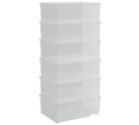 vidaXL Plastic Storage Boxes 6 pcs, Storage Container with Lid, Toy Box for Living Room Garage Basement, Stackable Storage Box, 10 L Stackable
