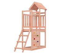 vidaXL Play Tower Brown 110.5 x 52.5 x 214 cm Solid Douglas Wood, Modern, Durable, Outdoor Playground, Children's Adventure Play Tower, Garden Equipment, Summer Set, Backyard Climbing