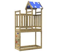 vidaXL Play Tower Brown 110.5 x 52.5 x 215 cm Solid Impregnated Wood