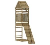 vidaXL Playhouse, Outdoor Playset with Climbing Wall, Garden Play Tower for Age