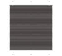 vidaXL Pleated Blind Black 115x150 cm Fabric Width 114.4 cm Polyester, Black