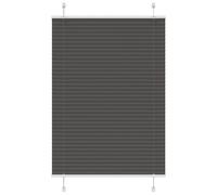 vidaXL Black Polyester Pleated Blind - 85x150 cm - Fabric Width 84.4 cm, Easy Install, Privacy & Light Control, Modern Room Decor