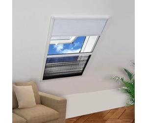 vidaXL Plisse Insect Screen for Windows Aluminium 80x120cm with Shade Curtain