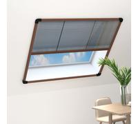 vidaXL Plisse Insect Screen for Windows Aluminium Brown 120x120 cm