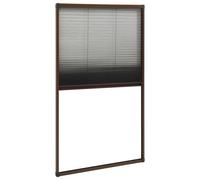 vidaXL Plisse Insect Screen for Windows Aluminium Brown 80x160 cm