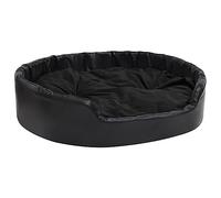 vidaXL Dog Bed Black 99x89x21 cm Plush and Faux Leather UK HOT