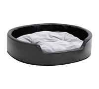 (grey, 79 x 70 x 19 cm) vidaXL Dog Bed Plush and Faux Leather Pet Cushion Multi Colours Multi Sizes