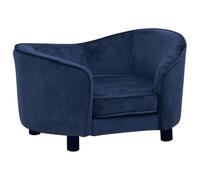 vidaXL Plush Pet Sofa - Comfortable, Washable Cover, Stable Wooden Frame, Blue - Perfect for Small Dogs like Poodles, Shih Tzus & Cats - Easy Assembly