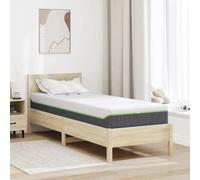 vidaXL Pocket Spring Mattress 70 x 200 cm Medium Soft White and Grey Pocket Sprung 7 Zones Spinal Alignment Jacquard Fabric 100% Polyester for Indoor Use Compatibility