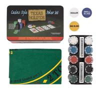 vidaXL Poker Chip Set Poker Set 2 Decks Dealer Button Carry Case 200 pcs 4 g