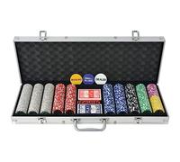 vidaXL Poker Set with 500 Laser Chips Aluminium