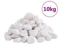 vidaXL Polished Pebbles 10 kg White 2-5 cm