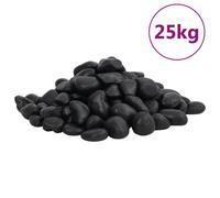 "vidaXL 25kg Polished Pebble Set in Black, Decorative River Stones for Gardening, Landscaping and Aquatic Features, Smooth Natural Stones Suitable for Indoor & Outdoor Use"