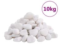vidaXL Polished Pebbles Landscaping Decorative Stones River Rocks 10 kg White