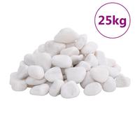 vidaXL Polished Pebbles Landscaping Decorative Stones River Rocks 25 kg White