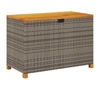 vidaXL Garden Storage Box Grey 110x55x63 cm Poly Rattan Acacia Wood