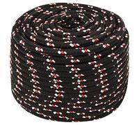 VidaXL Polypropylene Boat Rope - 12 mm Thickness, 25 m Long - Black Colour - Perfect for Sailing, Docking, Rigging - Durable and Weather Resistant