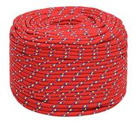 'vidaXL Polypropylene Boat Rope 50m - 6mm Red Braided Marine Rope for Dock line, Camping, Kayaking, Fishing - Durable, Weather-Resistant and Lightweight