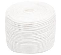 vidaXL - Polypropylene Boat Rope, Full White, 10 mm Thickness, 25 m-long, Durable and Weather-resistant, Ideal for Sailing, Boating, and Rigging