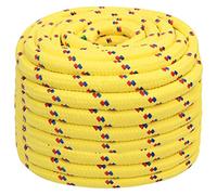vidaXL Polypropylene Boat Rope - Weather-Resistant Marine Rope in Yellow for Sailing, Boating, Kayaking, Fishing - 20mm Thickness, 50m Length