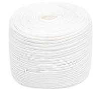 vidaXL Polypropylene Boat Rope- White, 8mm Thick 250m Length Ideal for Boating, Sailing, and Camping, Safe and User-friendly