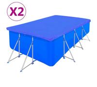 vidaXL Pool Covers 2 pcs PE Rectangular 90 g/sqm 394x207 cm UK HOT