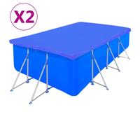 vidaXL 2x Pool Covers PE Rectangular Cover Pool Accessory Cap Ground Cloth