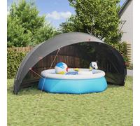 vidaXL Pool Dome Folding Manual Black 592 x 590 x 275 cm