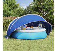 Pool Dome Shelter Blue 472x460x229cm 185T Polyester PU Coating Foldable CarryBag