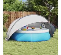 vidaXL Pool Dome Folding Manual Grey and Orange 336 x 322 x 160 cm