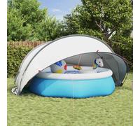 vidaXL Pool Dome Folding Manual Grey and Orange 430 x 430 x 210 cm