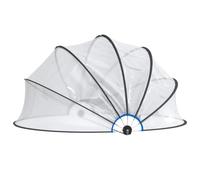 vidaXL Pool Dome Round, Transparent - 406x203 cm PVC - Lightweight and Firm Structure - Easy to Operate and Install - Ground Nail Anchors Included - Suitable for Pools up to 366 cm Diameter