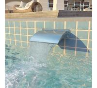 vidaXL Pool Fountain Stainless Steel 30x9x26cm Silver Pond Decor Water Cascade