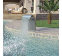 vidaXL Pool Fountain Stainless Steel 45x30x65cm Silver Pond Water Cascade Kit