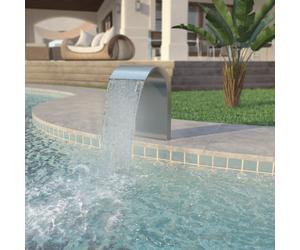 vidaXL Pool Fountain Stainless Steel 45x30x65cm Silver Pond Water Cascade Kit