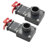 vidaXL Pool Gate Valve Set of 2 - Durable 1.5" Hose Fitting, Chlorine-Resistant ABS Material, with Locking Clip for Complete Water Flow Control