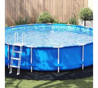 vidaXL Pool Ground Sheet Folding Black Ø 610 cm Polyester geotextile