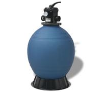 vidaXL Pool Sand Filter Blue Ø 55.9 x 96.5 cm PE, Cylindrical Pool Filter, Effic