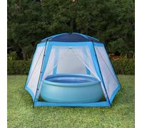 vidaXL Pool Tent Fabric 590x520x250cm Blue Beach Party Canopy Shelter Sunshade