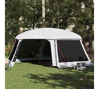 (grey, 670 x 590 cm) vidaXL Pool Tent with Removable Fly & Mesh Walls Azure Blue 618x532 cm