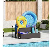 vidaXL Poolside Float Storage Black 110x100x57 cm Poly Rattan